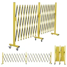 Mendler Alu Absperrgitter HWC-B34 Scherengitter Schutzgitter mit Rollen 110x60-500cm gelb/schwarz