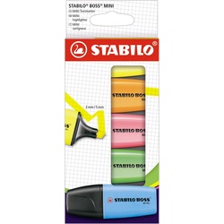 Textmarker - STABILO BOSS MINI - 5er Pack - mit 5 verschiedenen Farben