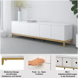 OTTO home Maryd Lowboard 200 cm Weiß Holzwerkstoff