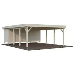 Palmako Carport Karl 40,6 m2 mit Geräteschrank - naturbelassen