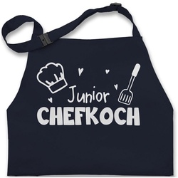 Shirtracer Kochschürze Junior Chefkoch, (1-tlg), Kochschürze blau 47 cm x 62 cm