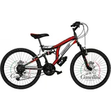 biciclette canellini Kinderfahrrad Mtb Full Suspension 24 Colorado 18V Canellini – 24” (Schwarz/Rot) - Schwarz/Rot