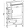 [en.casa] Garderobenständer Horgau 180 x 120 x 40 cm Eiche/Weiß