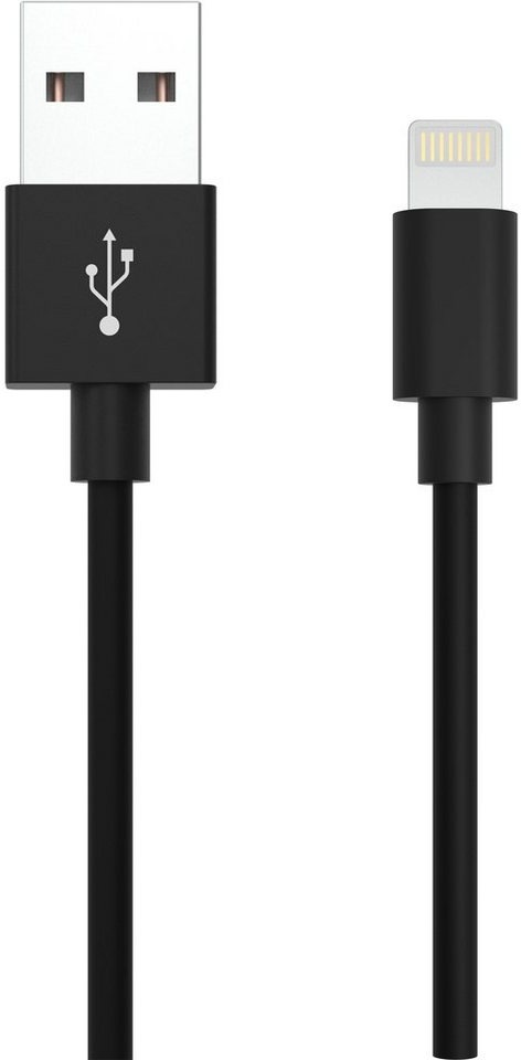 ANSMANN AG Ansmann Apple iPad/iPhone/iPod Ladekabel [1x USB 2.0 Stecker A - 1x Ap Smartphone-Kabel, (2.00 cm) schwarz