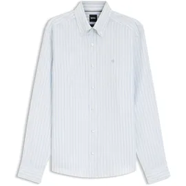Boss Leinenhemd Regular Fit Blau XXL