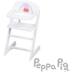 roba® Puppenstuhl Peppa Pig Stuhl mit Essbrett, Puppenmöbel aus Holz weiß lackiert weiß