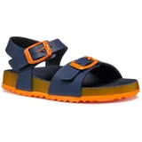 GEOX J GHITA Boy C Sandal, Navy/Orange, 27 EU