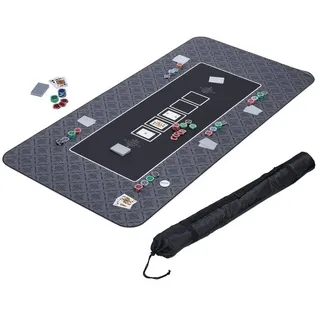 Relaxdays Pokermatte 180x90 Anthrazit,Weiß,Schwarz