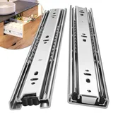 Schubladenschienen Vollauszug 1 Paar (2 Stück) 45kg Drawer Slides 250 300 350 400 450 500 550 600 mm Kugellager Teleskopschiene Einfache Montage für Küchenschränke Holzschubladen Werkstätten Möbel