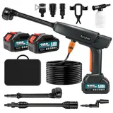bundviel Akku Hochdruckreiniger 6-in-1 mit 2×2000mAh Akkus