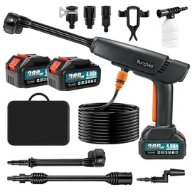 bundviel Akku Hochdruckreiniger 6-in-1 mit 2×2000mAh Akkus