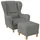 Supellex Ohrensessel Sofia Kunstleder 80 x 100 x 80 cm Grau mit Hocker