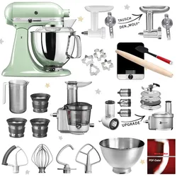 KitchenAid Artisan Küchenmaschine 5KSM175 Mega-Winter-Paket Pistazie