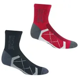 Regatta Aktive Outdoor Socken 2 Paare Schwarz/Pink 36-38
