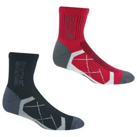 Regatta Aktive Outdoor Socken 2 Paare Schwarz/Pink 36-38