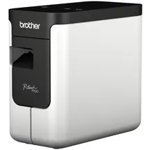 Brother P-touch P700 PTP700ZG1 TZe HSe 3,5 bis 24 mm breite TZe-Schriftbänder, bis zu 30 mm/Sek. Druckgeschwindigkeit), Schwarz, Grau