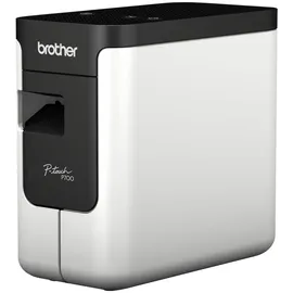 Brother P-touch P700 PTP700ZG1 TZe HSe 3,5 bis 24 mm breite TZe-Schriftbänder, bis zu 30 mm/Sek. Druckgeschwindigkeit), Schwarz, Grau