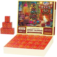 Tacery Adventskalender 2023 Puzzles, 24 Teile Adventskalender Weihnachts-Countdown-Puzzles zur Begrüßung der Geburt Christi, 1000 Teile Weihnachtspuzzlespiele Geschenke für Kinder Erwachsene