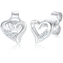 Elli DIAMONDS Ohrstecker Herz Silber 925 Sterling 0,03 ct