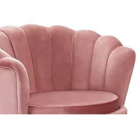 SalesFever Loungesessel Clam Samt 76 x 78 x 76 cm roségold mit extravaganten Design im Muschel-Look