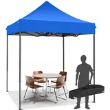 COBIZI 6,6x6,6 Pop-up-Pavillon ohne Seitenwände, Robustes Partyzelt für den Außenbereich, einfacher Aufbau, 100% wasserdichtes Hochzeitszelt, 3-Fach höhenverstellbar mit Tragetasche, Blau