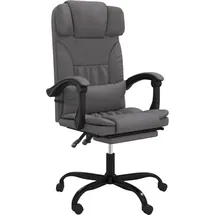 vidaXL Bürostuhl mit Liegefunktion Kunstleder Grau