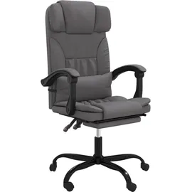 vidaXL Bürostuhl mit Liegefunktion Kunstleder Grau