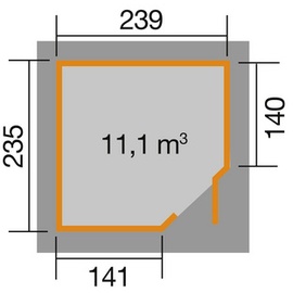 Weka Gartenhaus 229 A 2,39 x 2,35 m natur