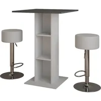 Vichy Vichy, Bartisch, Bartisch-Set Repose, Weiss/Anthrazit/Weiss, 75 x 75