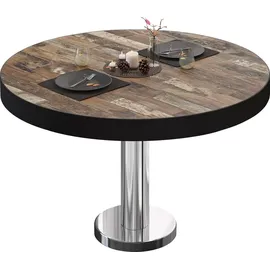 GGM Möbel Bistro Loungetisch Ø 70 x 41 cm Vintage Old/Edelstahl