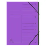 Exacompta Ordnungsmappe mit Gummizug, innen schwarz, 7 Fächer violett