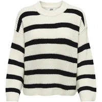 JdY Damen JDYjusty L/S Stripe Knt Noos Jumper Pullover, Eggnog, L EU