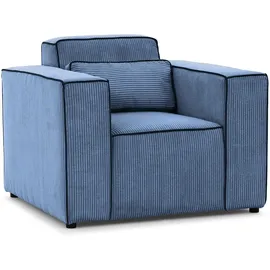 Fun Möbel Sessel Waldo Stoff Poso 1-St. 75 x 85 x 85 cm Blau