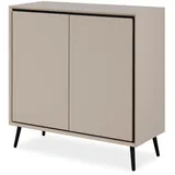 furn.design Kommode Sideboard 90 x 90 x 38 cm Sand / Schwarz