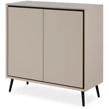 furn.design Kommode Sideboard 90 x 90 x 38 cm Sand / Schwarz