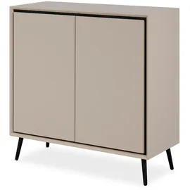 furn.design Kommode Sideboard 90 x 90 x 38 cm Sand / Schwarz