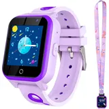 (Lila) A9 Smart Game Watch für Kinder, 18 Spiele Smartwatch für Kinder mit Trageband, Taschenlampe, MP3-Musik, Kindergeschenke - Lila