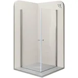 i-flair Duschkabine Eckeinstieg Duschabtrennung mit Pendeltüren Nano-esg Klarglas 80x80 Dk861