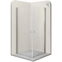 i-flair Duschkabine Eckeinstieg Duschabtrennung mit Pendeltüren Nano-esg Klarglas 80x80 Dk861