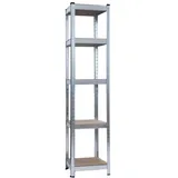 SCHULTE Regalwelt Schwerlastregal mit 5 MDF-Böden, 180x40x40 cm (HxBxT), 150 Kg Traglast pro Boden, verzinkt