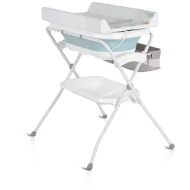 Cangaroo Babywanne Wickeltisch Como 2 in 1 faltbar, Wickelauflage, Zubehörfach blau