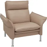 Erpo Fernsehsessel, Grau, Leder, Echtleder, Semi-Anilinleder, 81x93x88 cm, Fußauswahl, Lederauswahl, Stoffauswahl, Relaxfunktion, Wohnzimmer, Sessel, Fernsehsessel