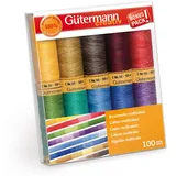 Gütermann Multicolour Baumwolle Nähfaden-Set-1 10 Farben 100m (731149-1)