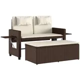 furnicato Gartenbank Verstellbar 110 x 60 x 85 cm Braun