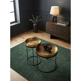 KADIMA DESIGN Beistelltische NERA: Hammerstruktur, Griffmulden, Aluminium & Stahl, abnehmbare Tischplatten.