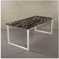 MAGNA Atelier Esstisch BERGEN mit Marmor Tischplatte, Esstisch eckig, Metallgestell, Exclusive Line, 200x100x75cm schwarz 200 cm x 75 cm x 100 cm