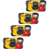 Kodak Fun Saver Einwegkamera mit Blitz, 35 mm, Einwegkamera mit Blitz, 27 Belichtungen, 4er-Pack