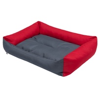 Hobbydog XXL LECSZC8 Dog Bed Eco XXL 105X75 cm Red with Grey Mattress, XXL, Multicolored, 2.75 kg