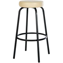 DELUKE® Barhocker KOELN - Creme, Kunstleder | Barhocker ohne Lehne Barstuhl Tresenhocker Tresenstuhl Kneipenhocker Kneipenstuhl