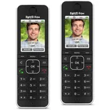 2er Pack AVM FRITZ!Fon C6 DECT-Telefon, Schwarz [Farbdisplay 180 ppi, beleuchtet